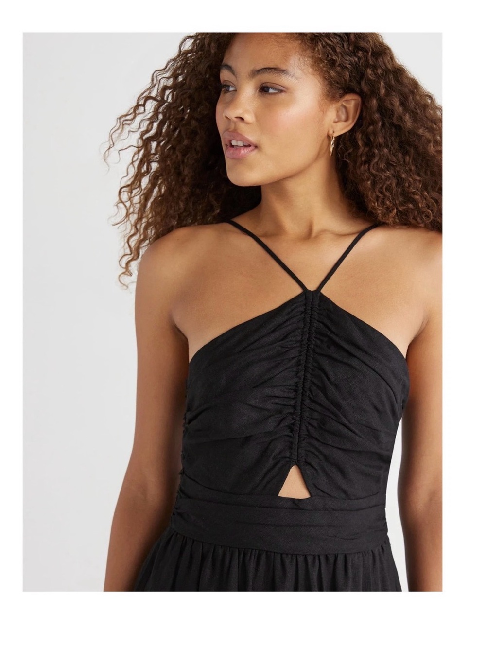 ✨NWT✨ FREE ASSEMBLY Strappy Ruched Midi Cutout Dress - Large - Picture 3 of 11